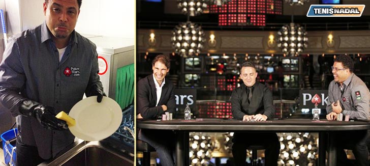 Nadal derroto al poker a un Ronaldo que termino fregando platos