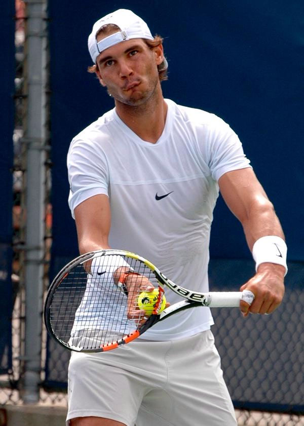 Rafa Nadal durante un entrenamiento en Cincinnati 2015 - Foto via James Henry (@olerafa)